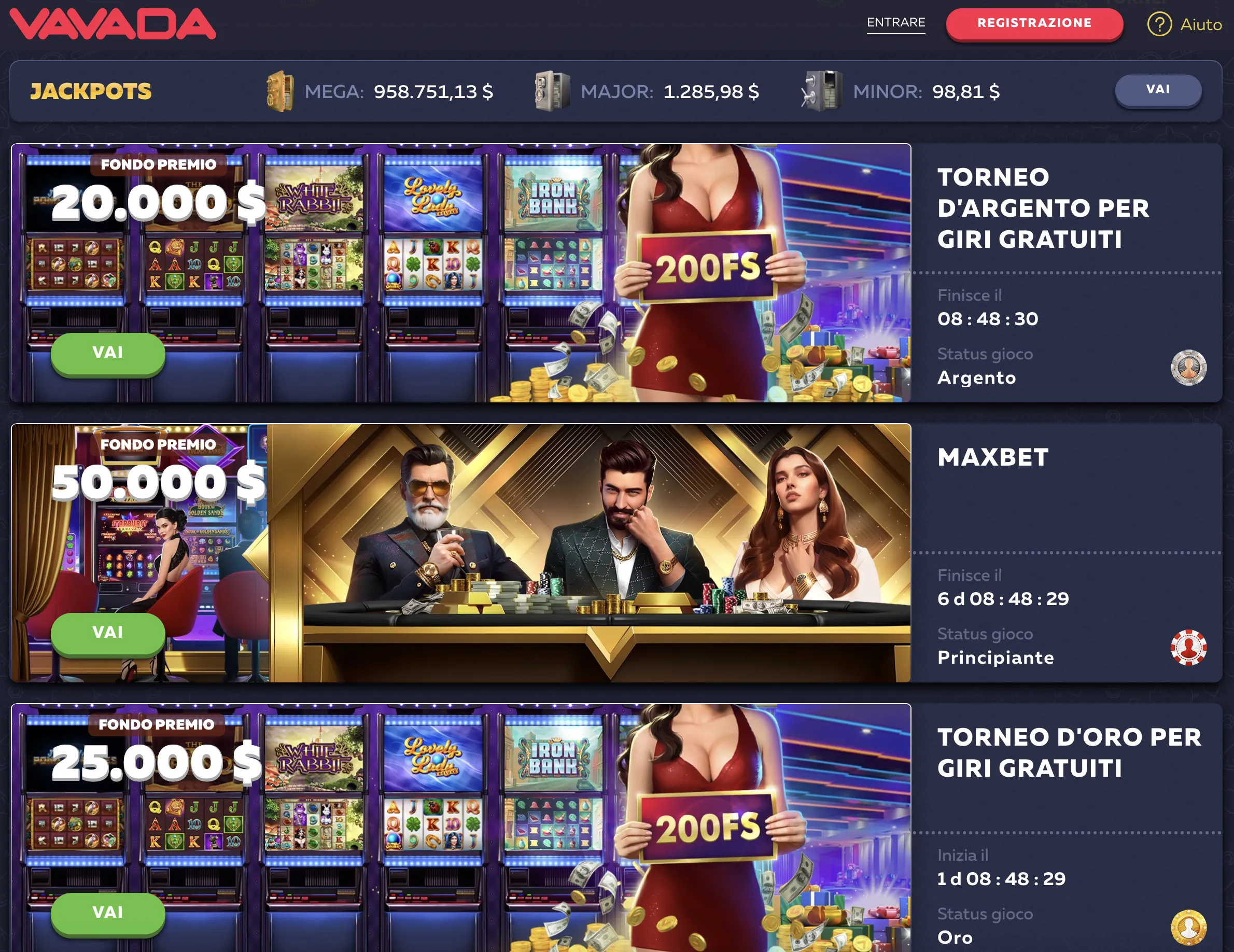 Partecipa ai tornei Vavada e vinci grandi premi Tornei con premi in denaro sul casinò Vavada